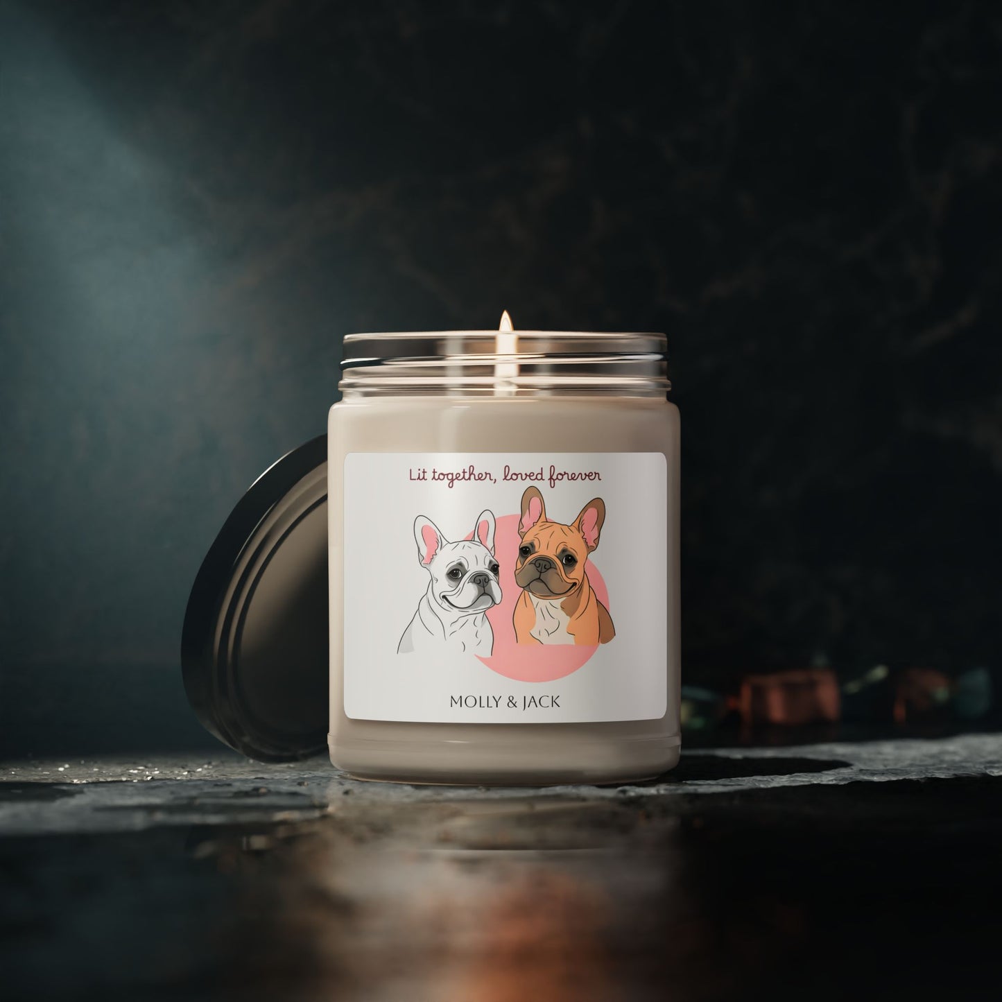 Personalized French Bulldog Scented Soy Candle