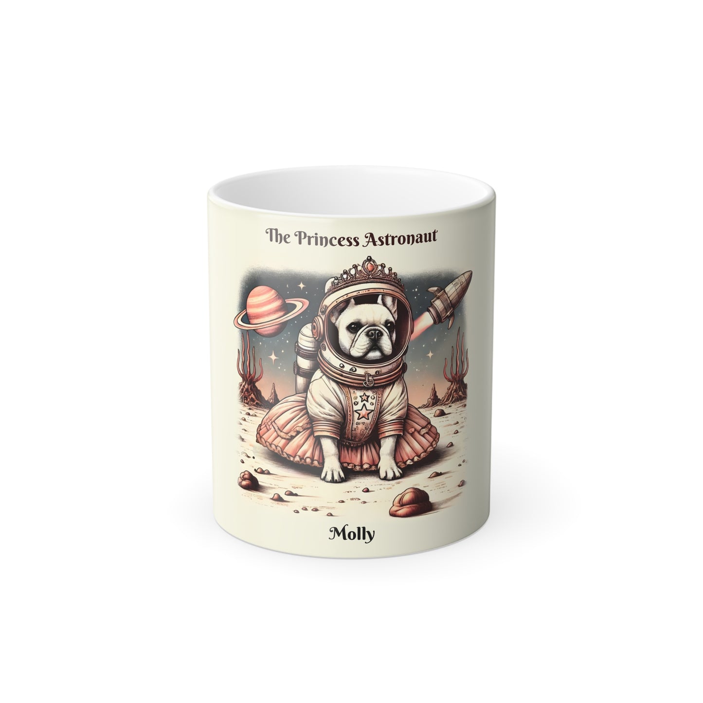 Princess Astronaut French Bulldog Magic Mug
