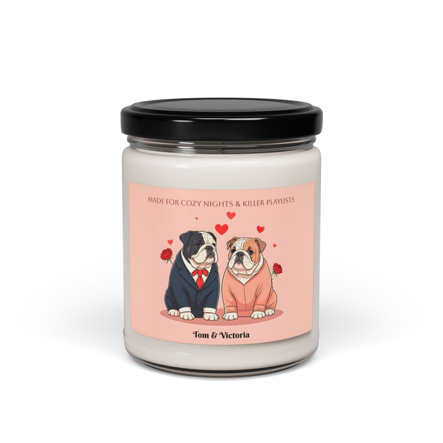 Personalized Bulldog Cozy Nights Scented Soy Candle