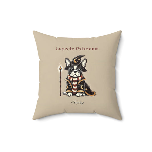 Expecto Patronum Wizard French Bulldog Harry Potter Pillow