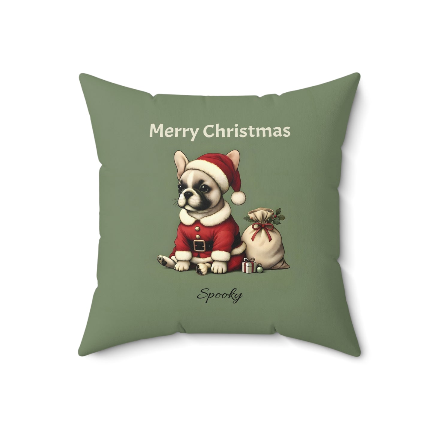 Merry Christmas French Bulldog Pillow