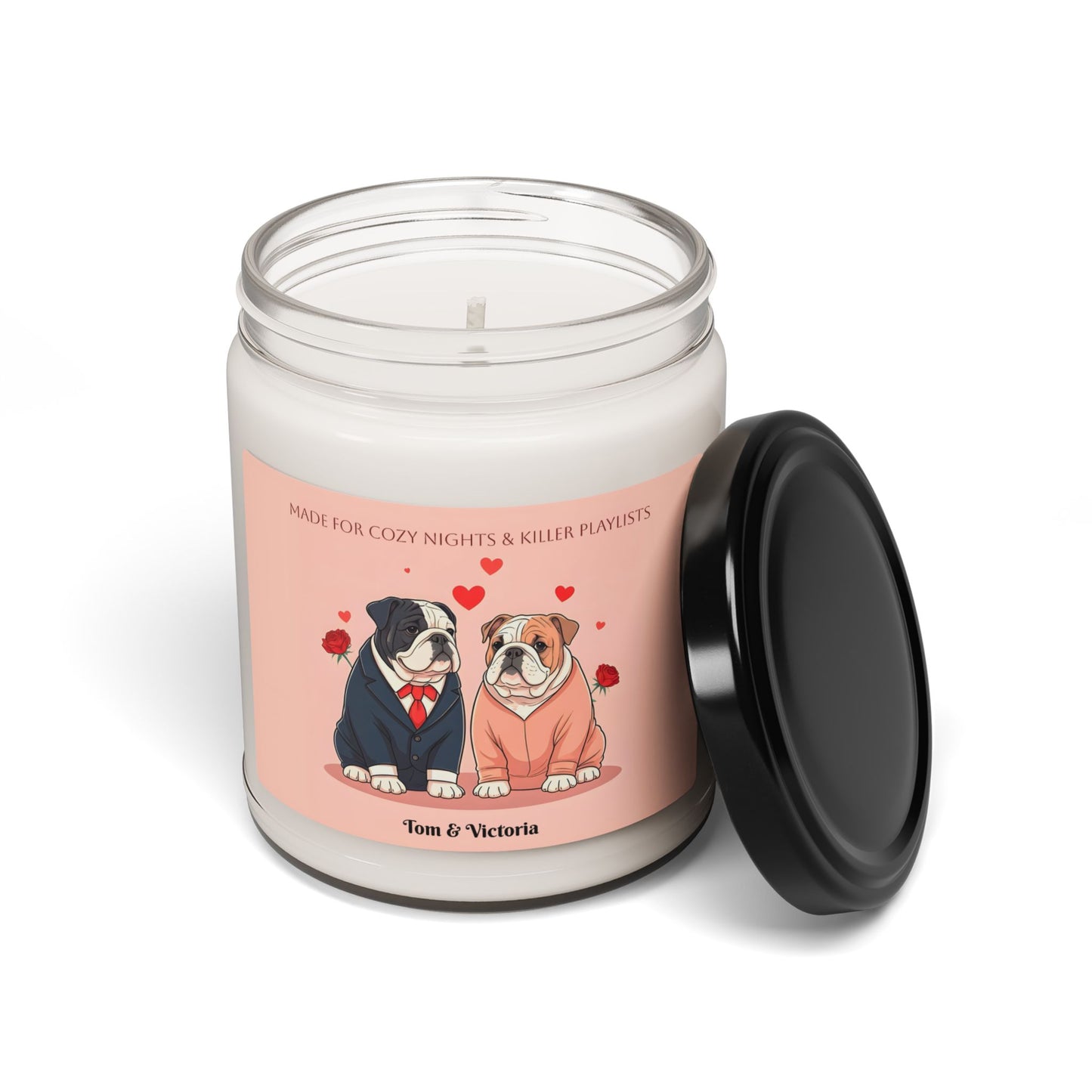 Personalized Bulldog Cozy Nights Scented Soy Candle