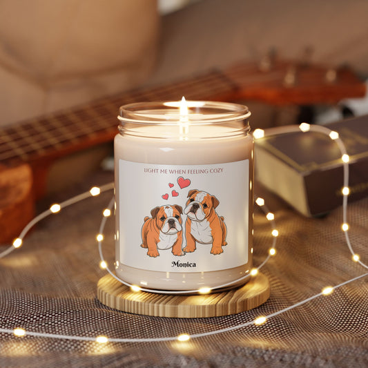 Personalized Bulldog Scented Soy Candle
