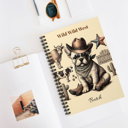 Wild Wild West French Bulldog Cowboy  Spiral Notebook