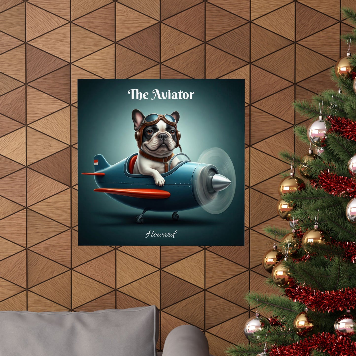 Adventurous French Bulldog Aviator Vertical Poster
