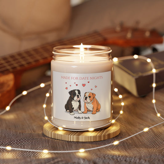 Personalized Bulldog Scented Soy Candle