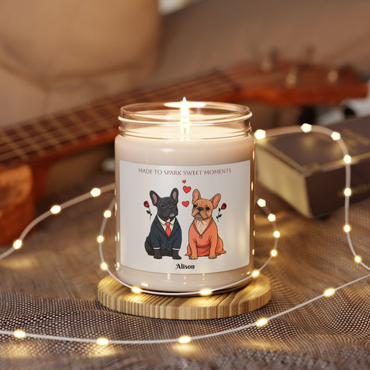 Personalized French Bulldog Scented Soy Candle
