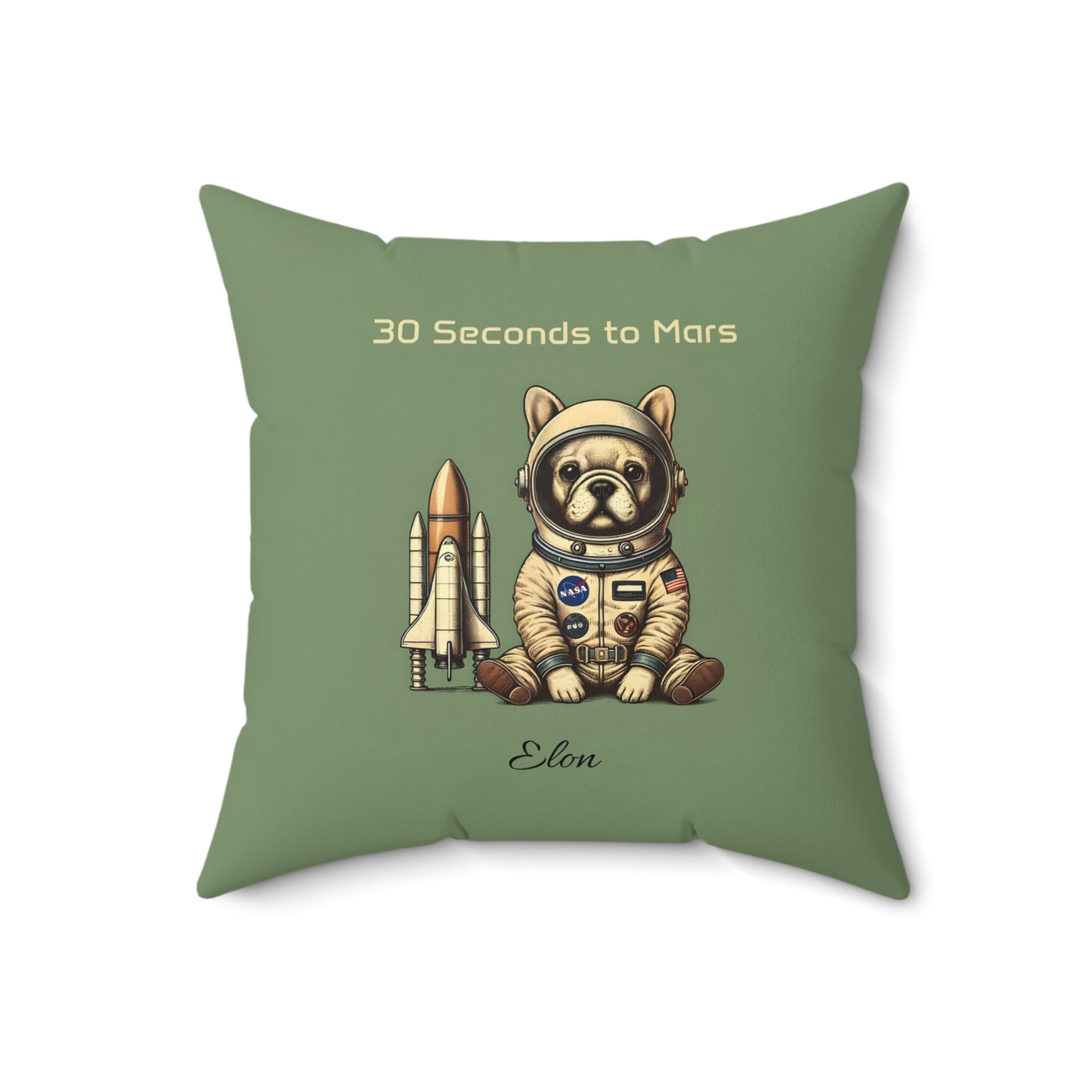 30 Seconds to Mars French Bulldog  Astronaut Pillow