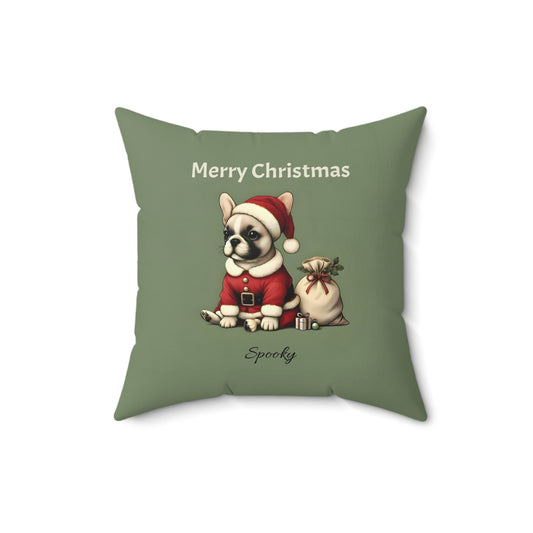 Merry Christmas French Bulldog Pillow