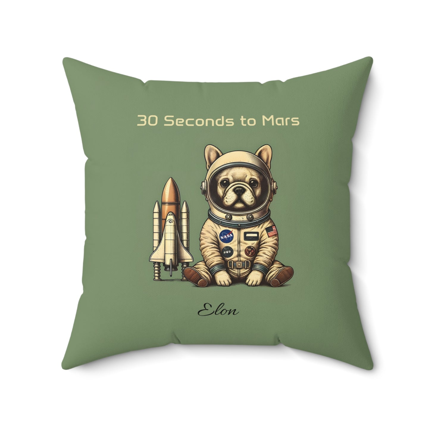 30 Seconds to Mars French Bulldog  Astronaut Pillow