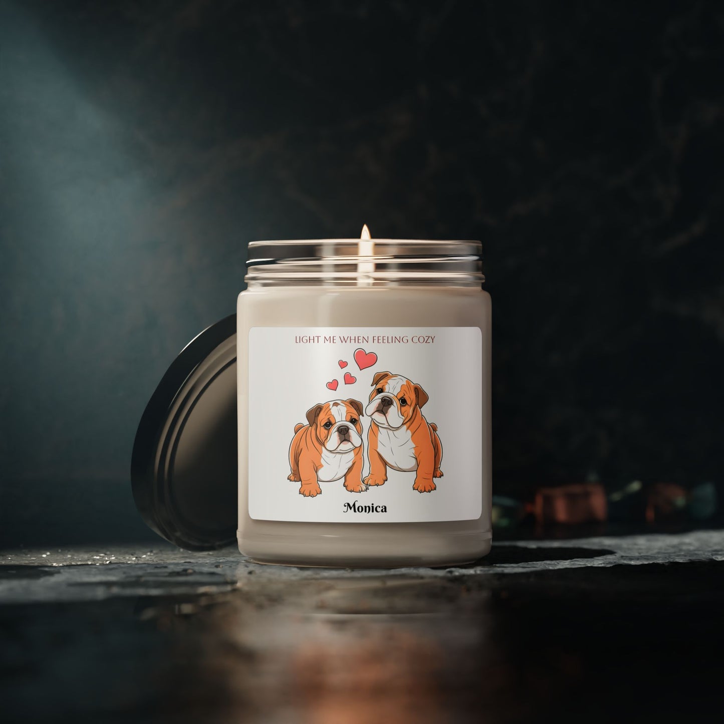 Personalized Bulldog Scented Soy Candle
