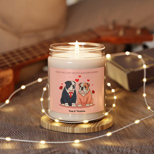 Personalized Bulldog Cozy Nights Scented Soy Candle