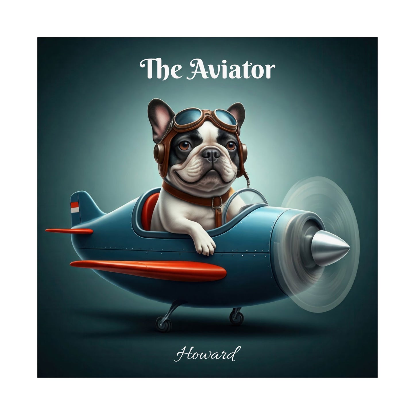 Adventurous French Bulldog Aviator Vertical Poster