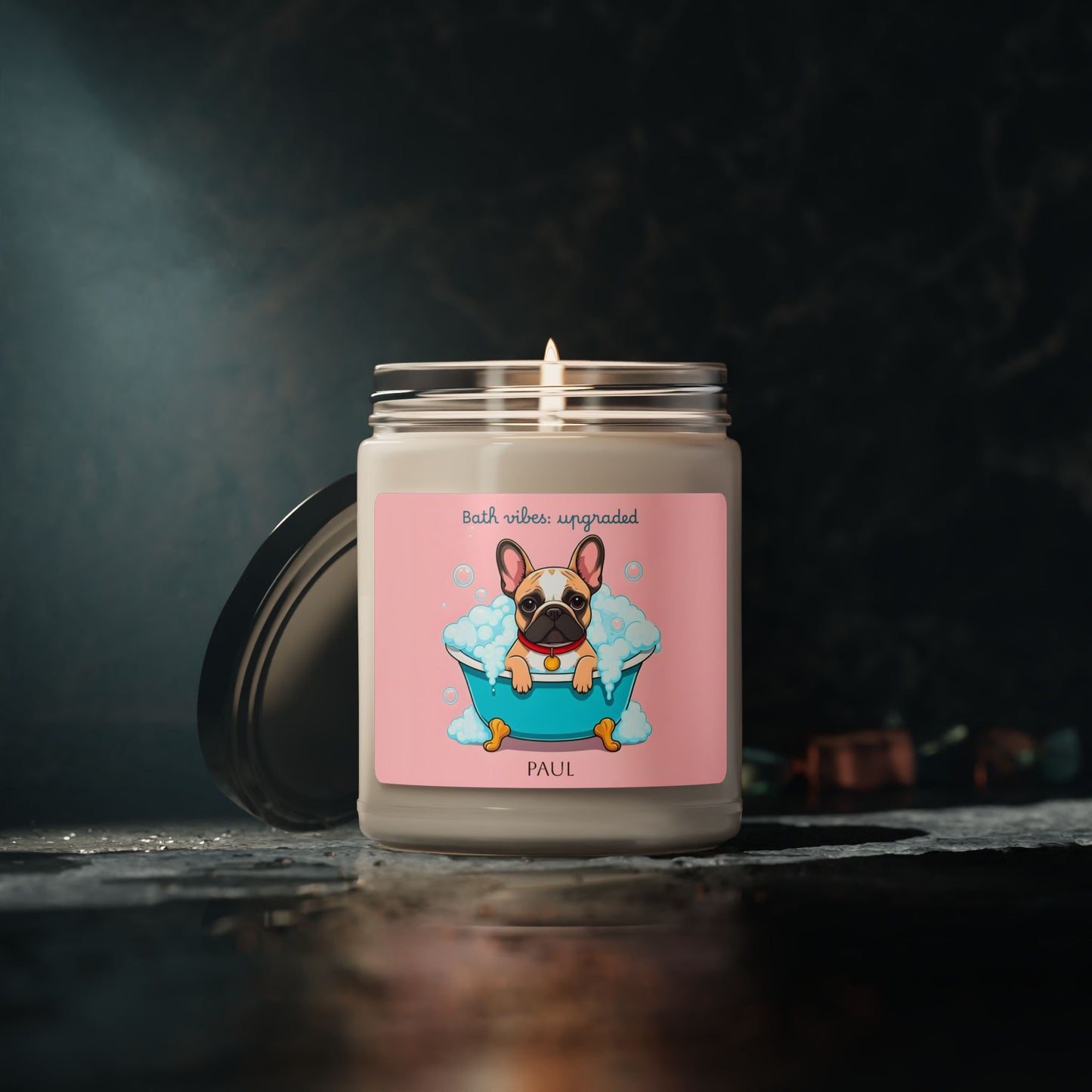 Personalized French Bulldog Scented Soy Candle