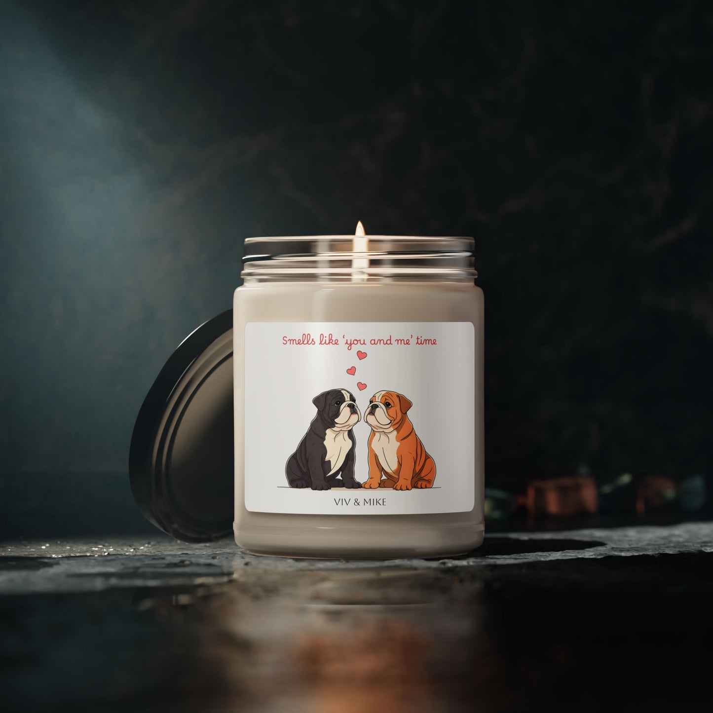 Personalized Bulldog Scented Soy Candle