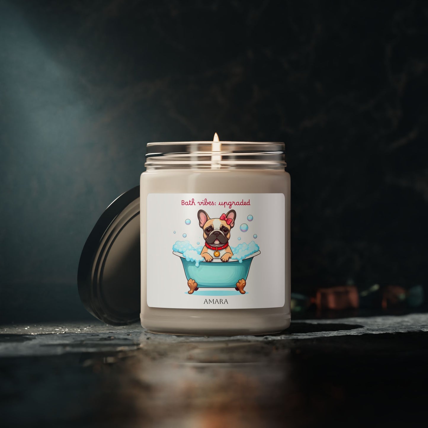 Personalized French Bulldog Scented Soy Candle