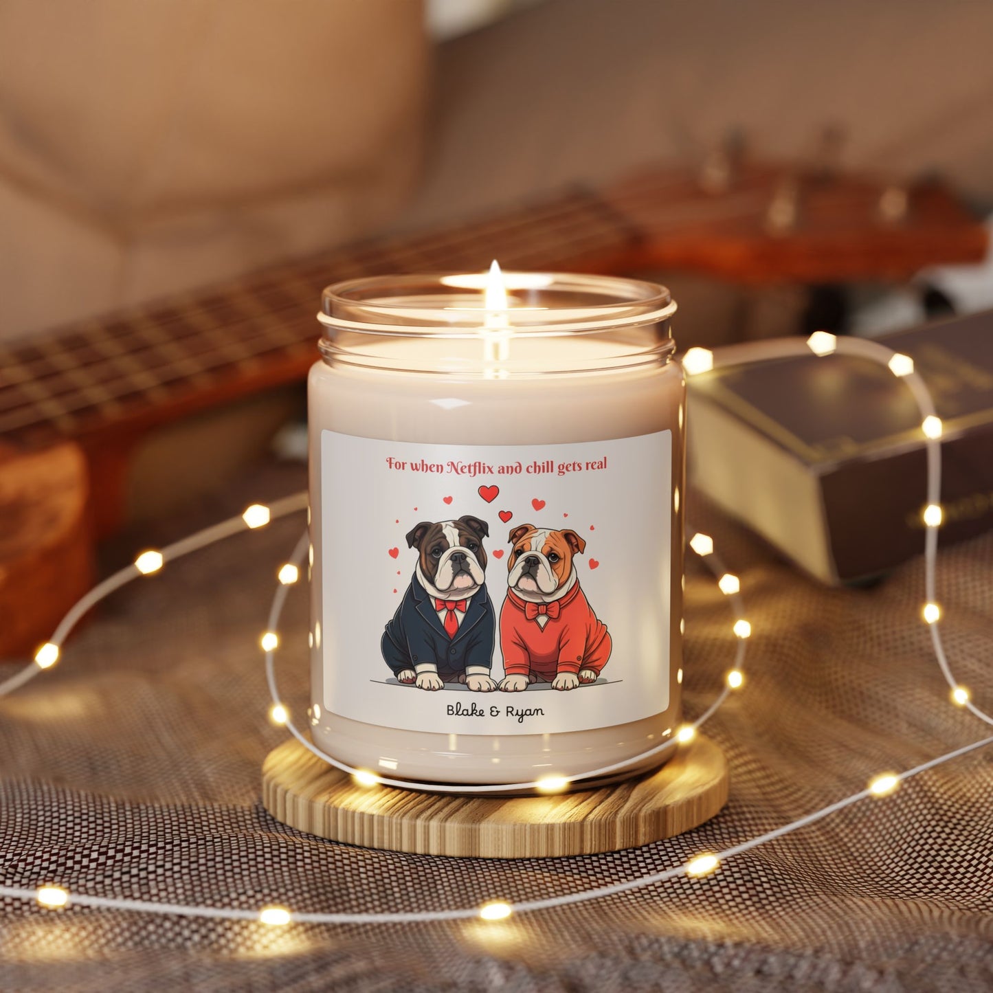 Personalized Bulldog Scented Soy Candle
