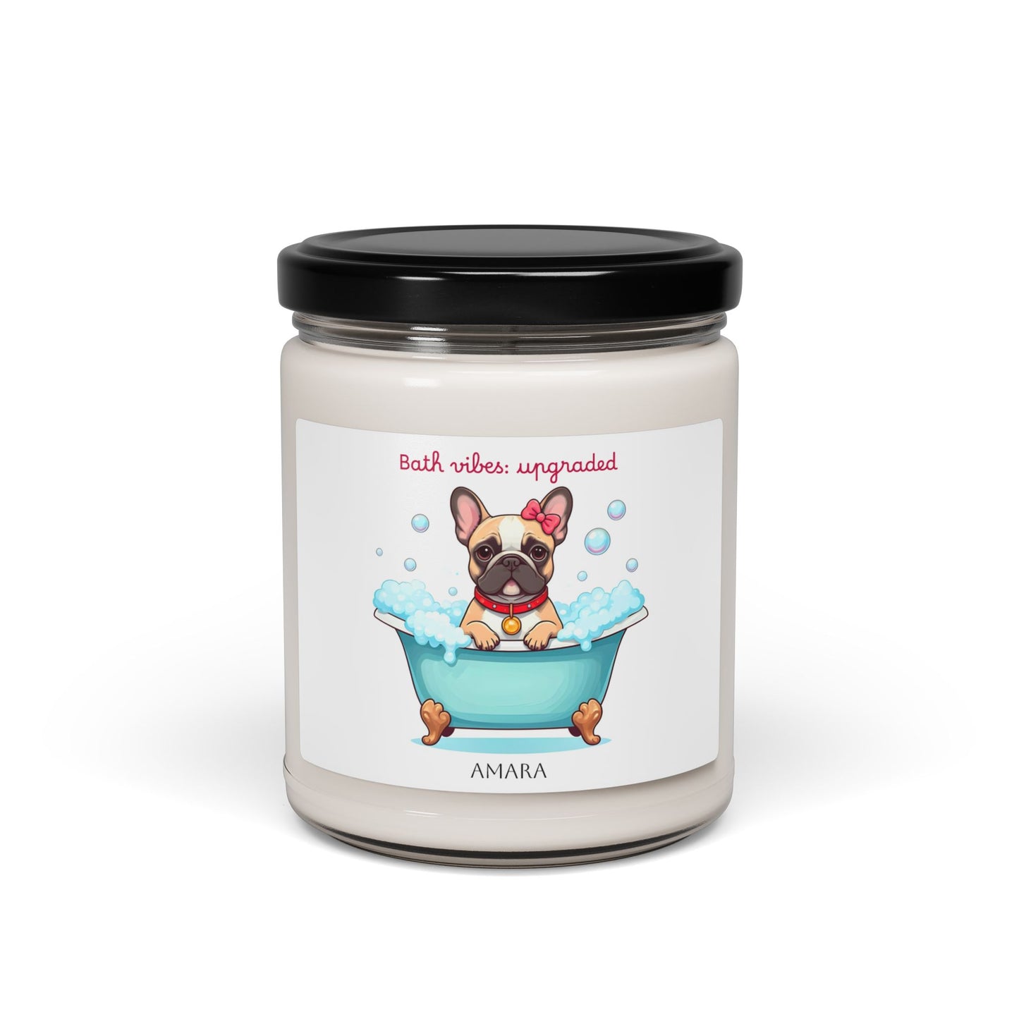 Personalized French Bulldog Scented Soy Candle