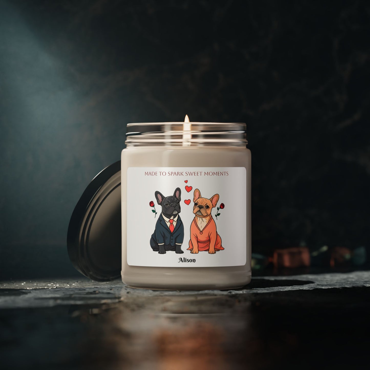 Personalized French Bulldog Scented Soy Candle