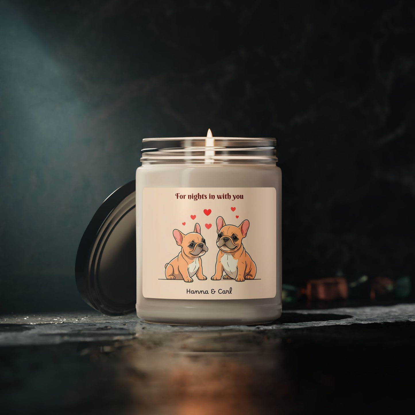 Personalized French Bulldog Scented Soy Candle