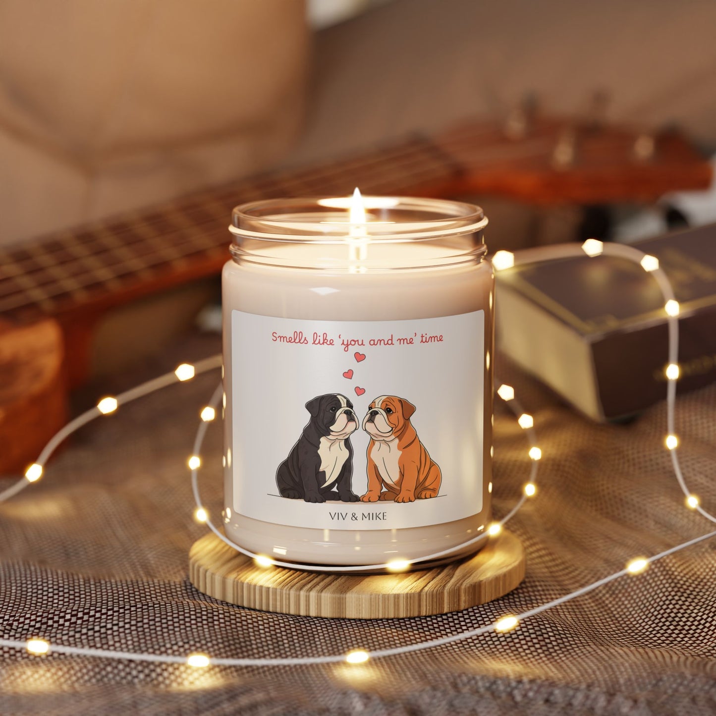 Personalized Bulldog Scented Soy Candle