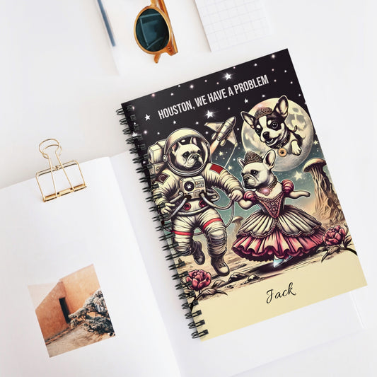 Princess French Bulldog Astronaut Spiral Notebook