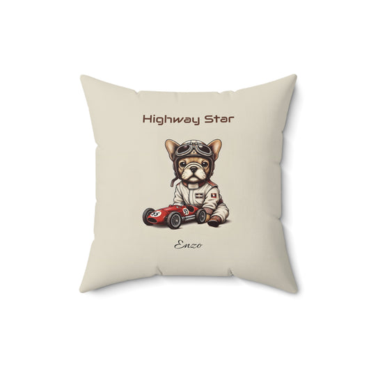 Highway Star French Bulldog Racer Pillow