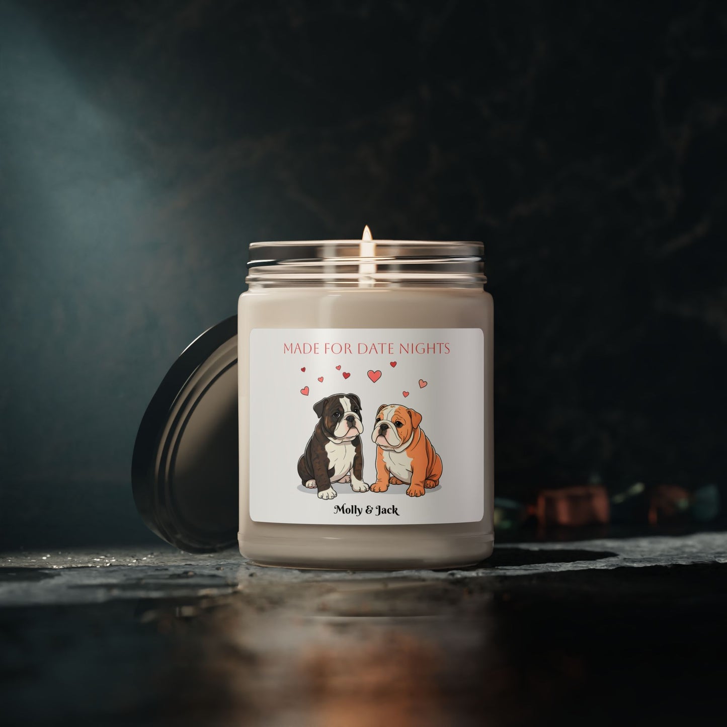 Personalized Bulldog Scented Soy Candle