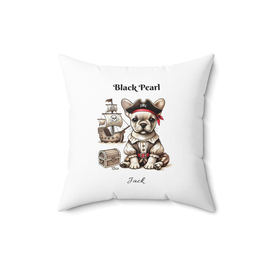 Black Pearl French Bulldog Pirates of the Caribbean Pillow