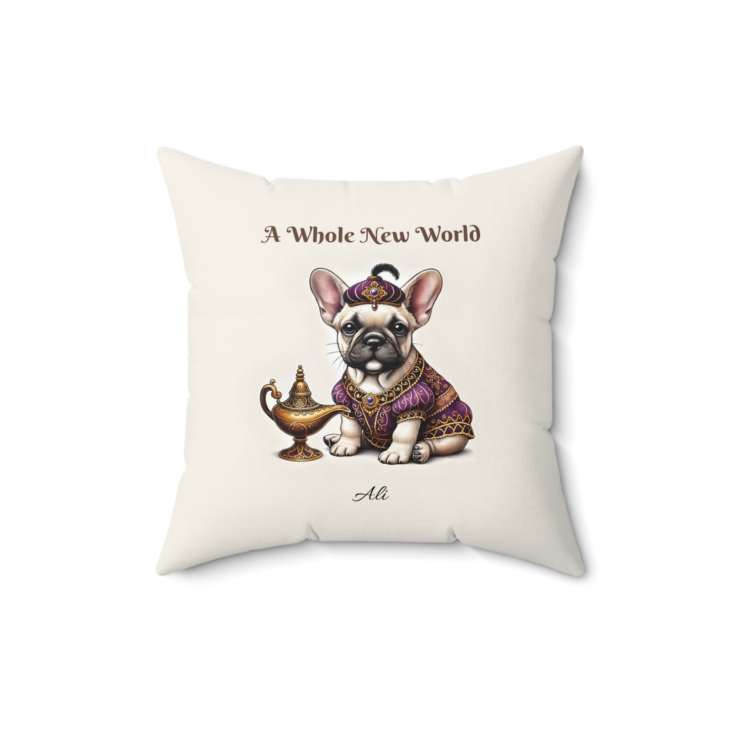 A Whole New World French Bulldog Aladdin Pillow